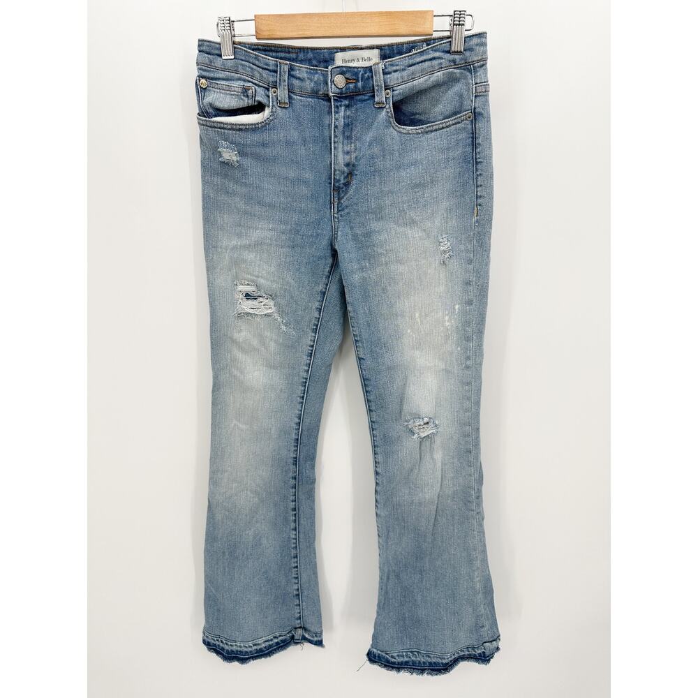 Henry & Belle Womens Denim High Waisted Flare Jeans Size 28 Mid Rise Festival